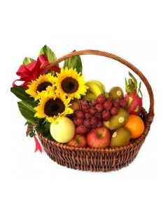 SUNFlower With Fruit Basket